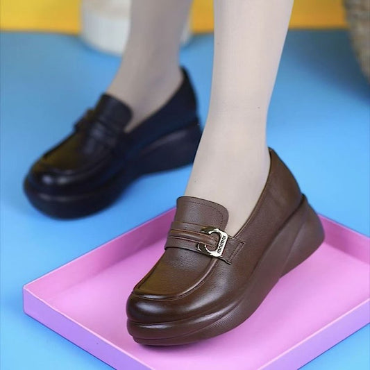(hebilla c) zapatos de mujer con suela gruesa