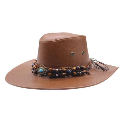 Sombrero vaquero occidental mujer sombrero de sombra de alero grande sombrero de Caballero de montañismo al aire libre hombre