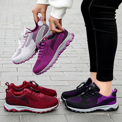 Zapatos de senderismo 2025 nuevos zapatos casuales de otoño para mujeres cómodos zapatos de correr con suelas blandas para personas de mediana edad y ancianos