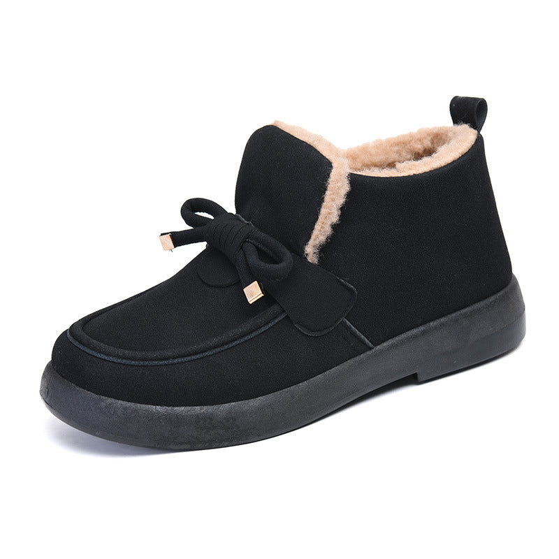 Zapatos de algodón para mujeres (lazo marrón)