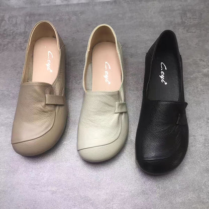 Zapatos individuales femeninos 2025 suelas blandas, piel suave y cómoda zapatos planos femeninos