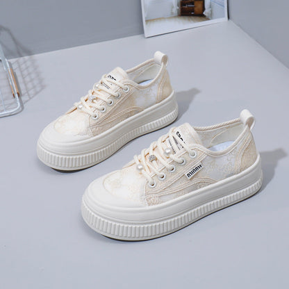 2025 nuevos zapatos blancos transpirables rojos de Internet de verano