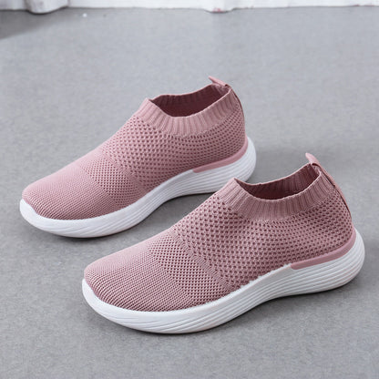 Zapatos mujer 2025 nuevo tejido volador red superficie calcetines zapatos casuales