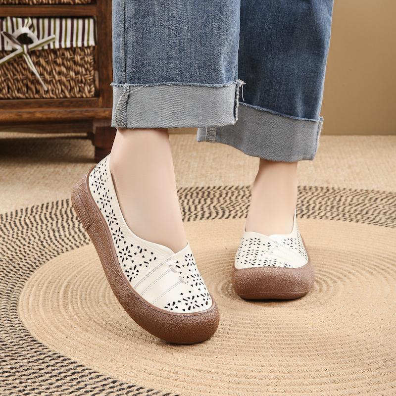 Zapatos de cuero perforado 100% genuino de vaca