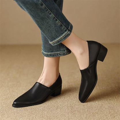 Temperamento ligero, zapatos individuales, mujer, nuevo talón grueso en otoño 2025