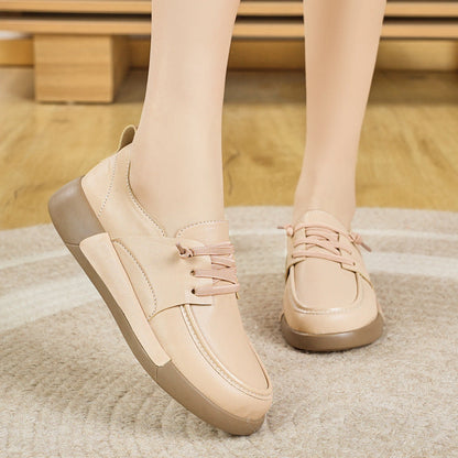 Zapatos planos de piel cómodos retro