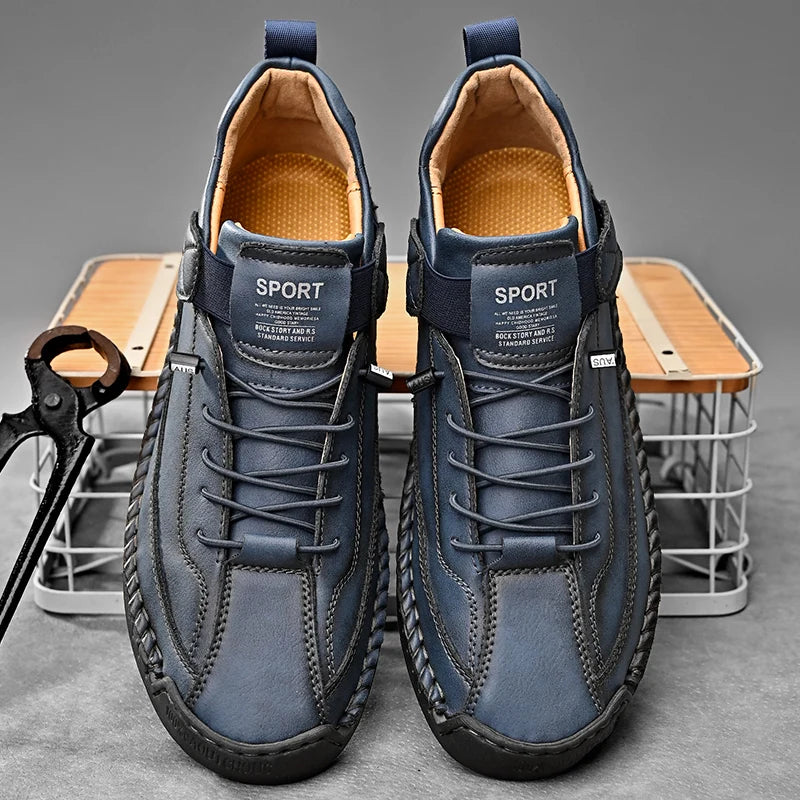 Mocasines de Cuero Real para Hombre - Sin Cordones y Transpirables