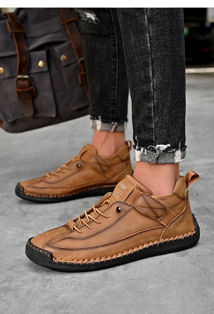 Mocasines de Cuero Real para Hombre - Sin Cordones y Transpirables