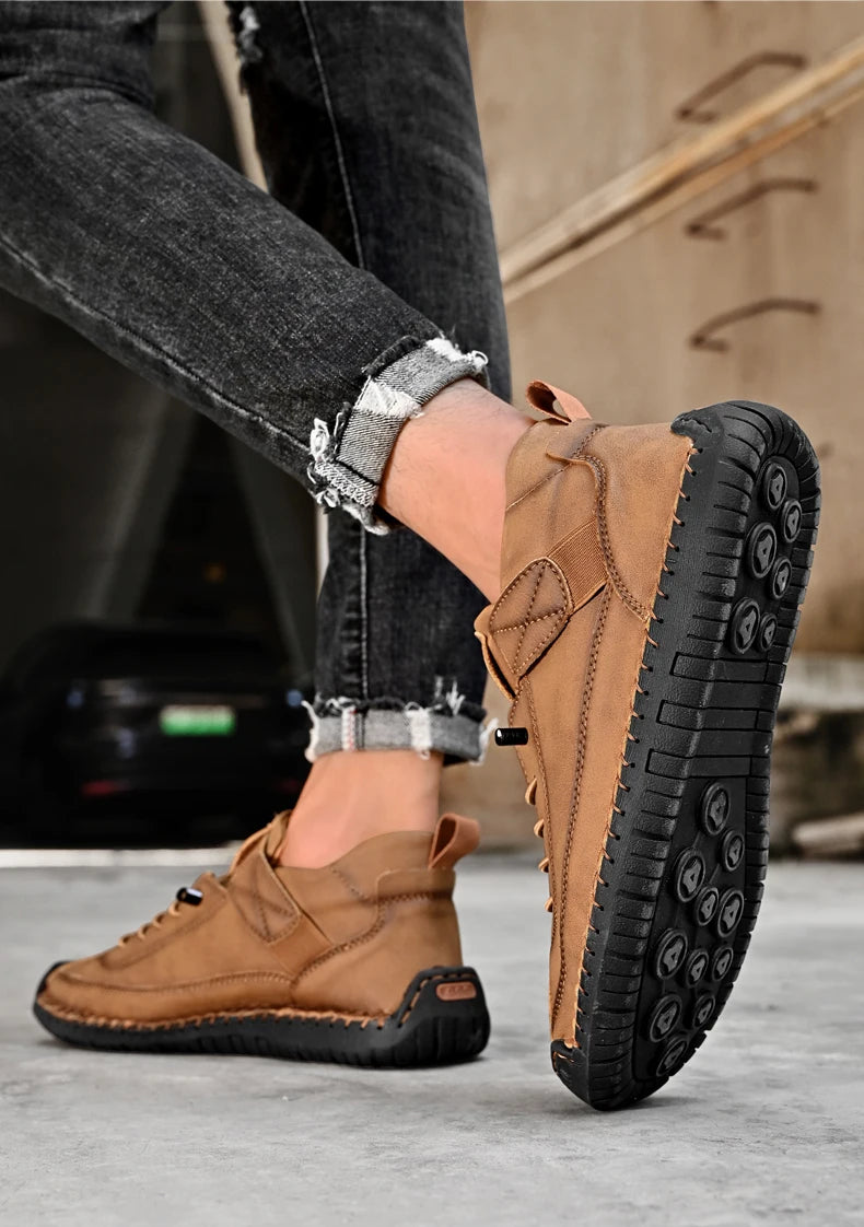Mocasines de Cuero Real para Hombre - Sin Cordones y Transpirables