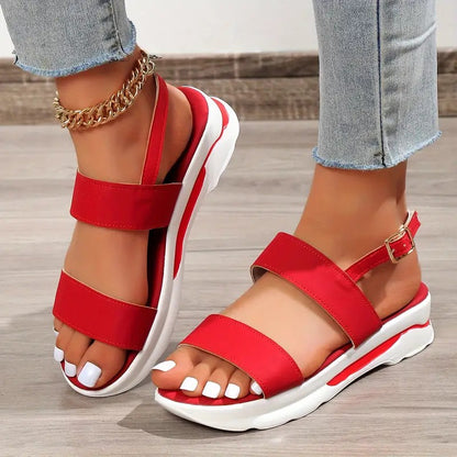Sandalias con plataforma y punta abierta para mujer