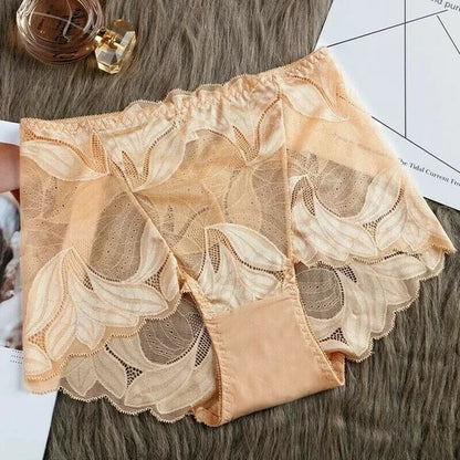 Roupa íntima feminina de renda de seda feita à mão