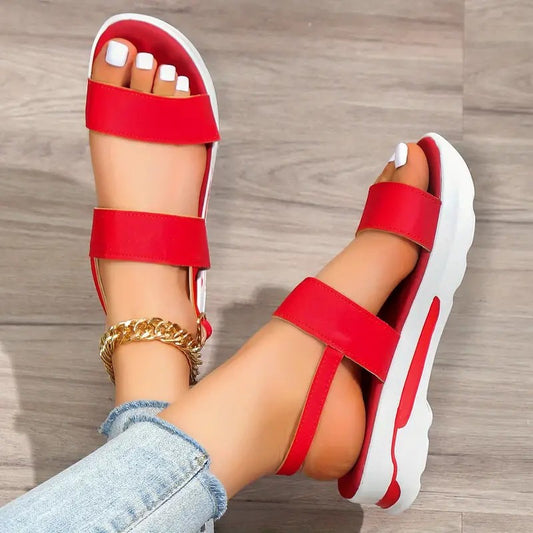 Sandalias con plataforma y punta abierta para mujer