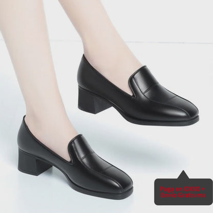 Zapatos de tacón medio a cuadros