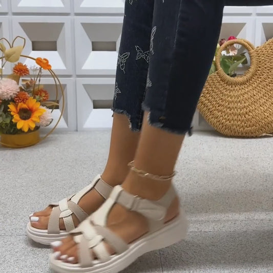 Sandalias cómodas con puntera abierta y suela blanda