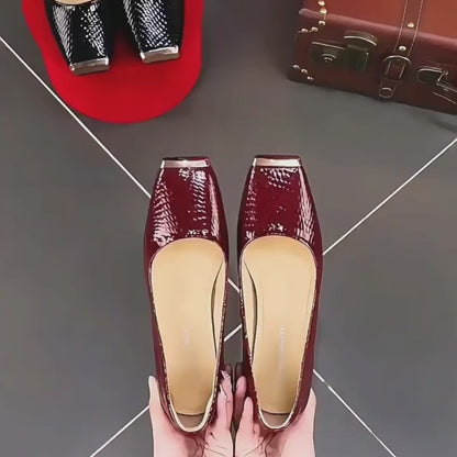 Zapatos de vestir con punta de metal y acabado piel de serpiente